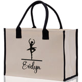 Dance Personalized Tote Bag Ballet Bag Gymnastic Bag Ballerina Bag Dancer Gift Dance Teacher Gift Dance Student Bag Custom for Women Girls - Aaria Tees Aaria Tees