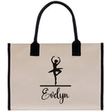 Dance Personalized Tote Bag Ballet Bag Gymnastic Bag Ballerina Bag Dancer Gift Dance Teacher Gift Dance Student Bag Custom for Women Girls - Aaria Tees Aaria Tees