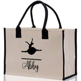 Dance Personalized Tote Bag Ballet Bag Gymnastic Bag Ballerina Bag Dancer Gift Dance Teacher Gift Dance Student Bag Custom for Women Girls - Aaria Tees Aaria Tees