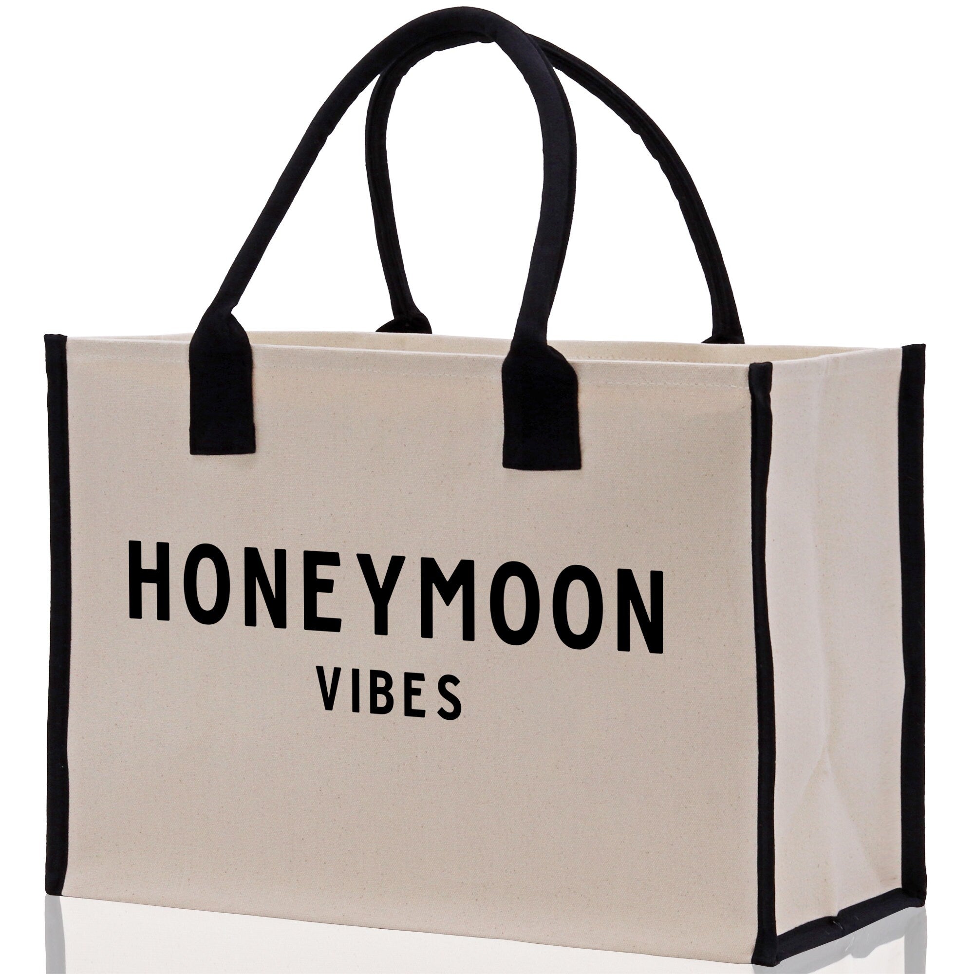 Honeymoon Vibes Beach Tote Bag - Large Chic Tote Bag - Gift for Her - Weekender Bag - Honeymooners Honeymoon Gifts Bridal Gift Newlyweds - Aaria Tees Aaria Tees