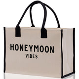Honeymoon Vibes Beach Tote Bag - Large Chic Tote Bag - Gift for Her - Weekender Bag - Honeymooners Honeymoon Gifts Bridal Gift Newlyweds - Aaria Tees Aaria Tees
