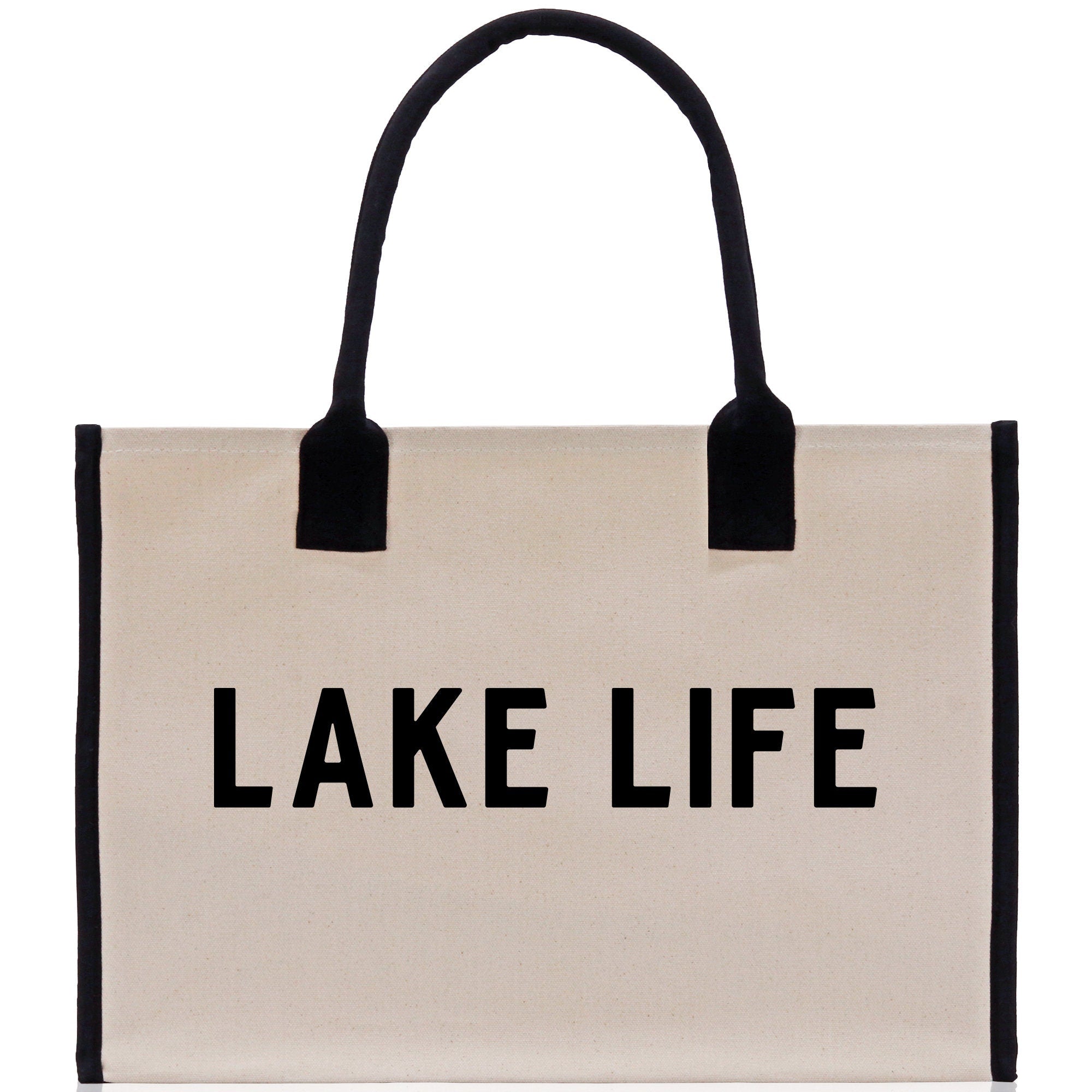 Lake Life Tote Bag - Large Chic Tote Bag - Gift for Her - Girls Weekend Tote - Weekender Bag - Weekend Tote - Boat Bag - Lake Life Gift - Aaria Tees Aaria Tees