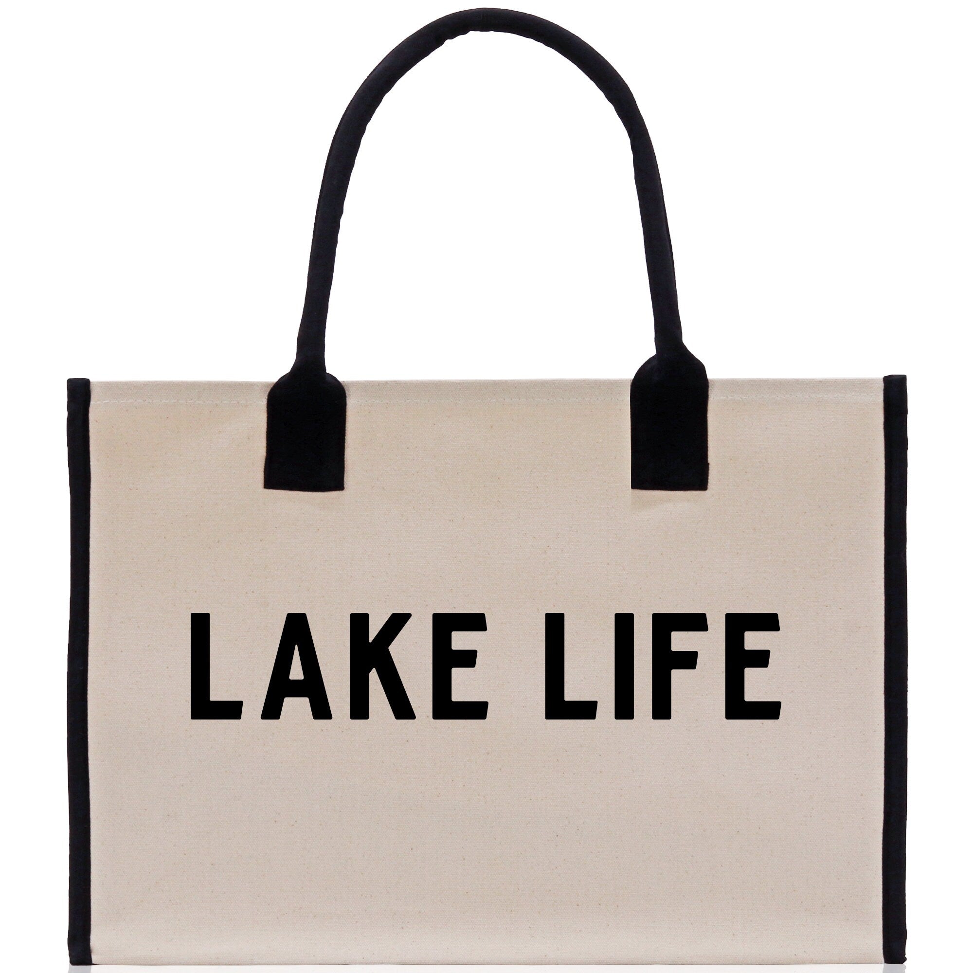 Lake Life Tote Bag - Large Chic Tote Bag - Gift for Her - Girls Weekend Tote - Weekender Bag - Weekend Tote - Boat Bag - Lake Life Gift - Aaria Tees Aaria Tees