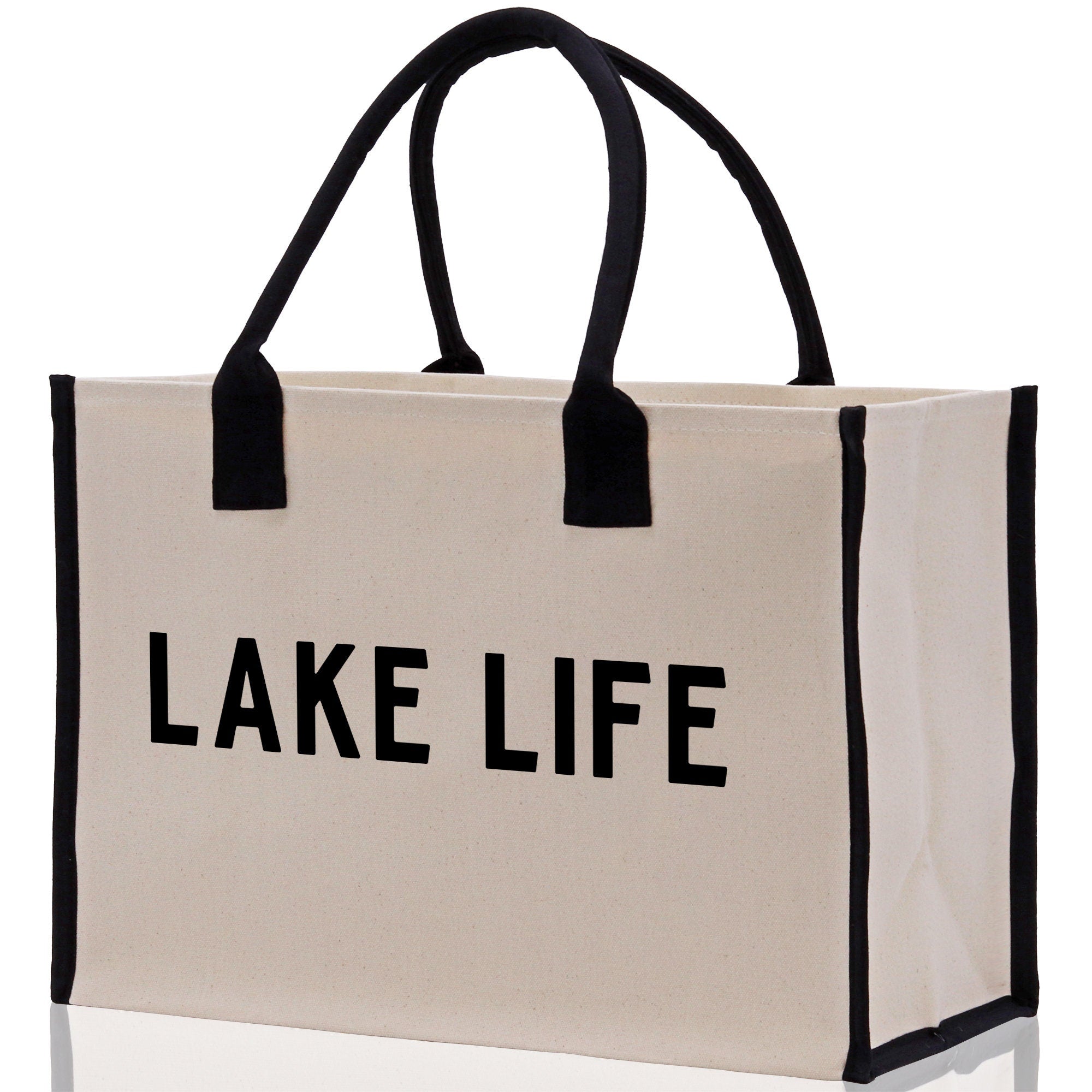 Lake Life Tote Bag - Large Chic Tote Bag - Gift for Her - Girls Weekend Tote - Weekender Bag - Weekend Tote - Boat Bag - Lake Life Gift - Aaria Tees Aaria Tees