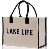 Lake Life Tote Bag - Large Chic Tote Bag - Gift for Her - Girls Weekend Tote - Weekender Bag - Weekend Tote - Boat Bag - Lake Life Gift - Aaria Tees Aaria Tees