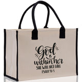 God is within her She will not fall PSALM 46:5 Religious Tote Bag for Women Bible Verse Canvas Tote Bag Religious Gifts Church Tote Bag - Aaria Tees Aaria Tees