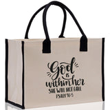 God is within her She will not fall PSALM 46:5 Religious Tote Bag for Women Bible Verse Canvas Tote Bag Religious Gifts Church Tote Bag - Aaria Tees Aaria Tees