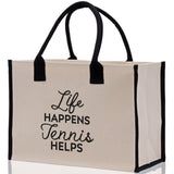 Tennis Tote Bag Custom Tennis Tote Bag Tennis Sport Gift for Her Personalized Tennis Bag Tennis Love Bag Tennis Coach Gift Canvas Tote Bag - Aaria Tees Aaria Tees