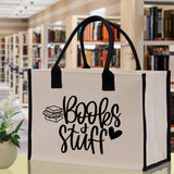 Books Stuff Tote Bag Bookworm Gift Book Quotes Party Gift Book Lover Tote Book Canvas Tote Bag Birthday Gift Library Bag Grocery Bag - Aaria Tees Aaria Tees