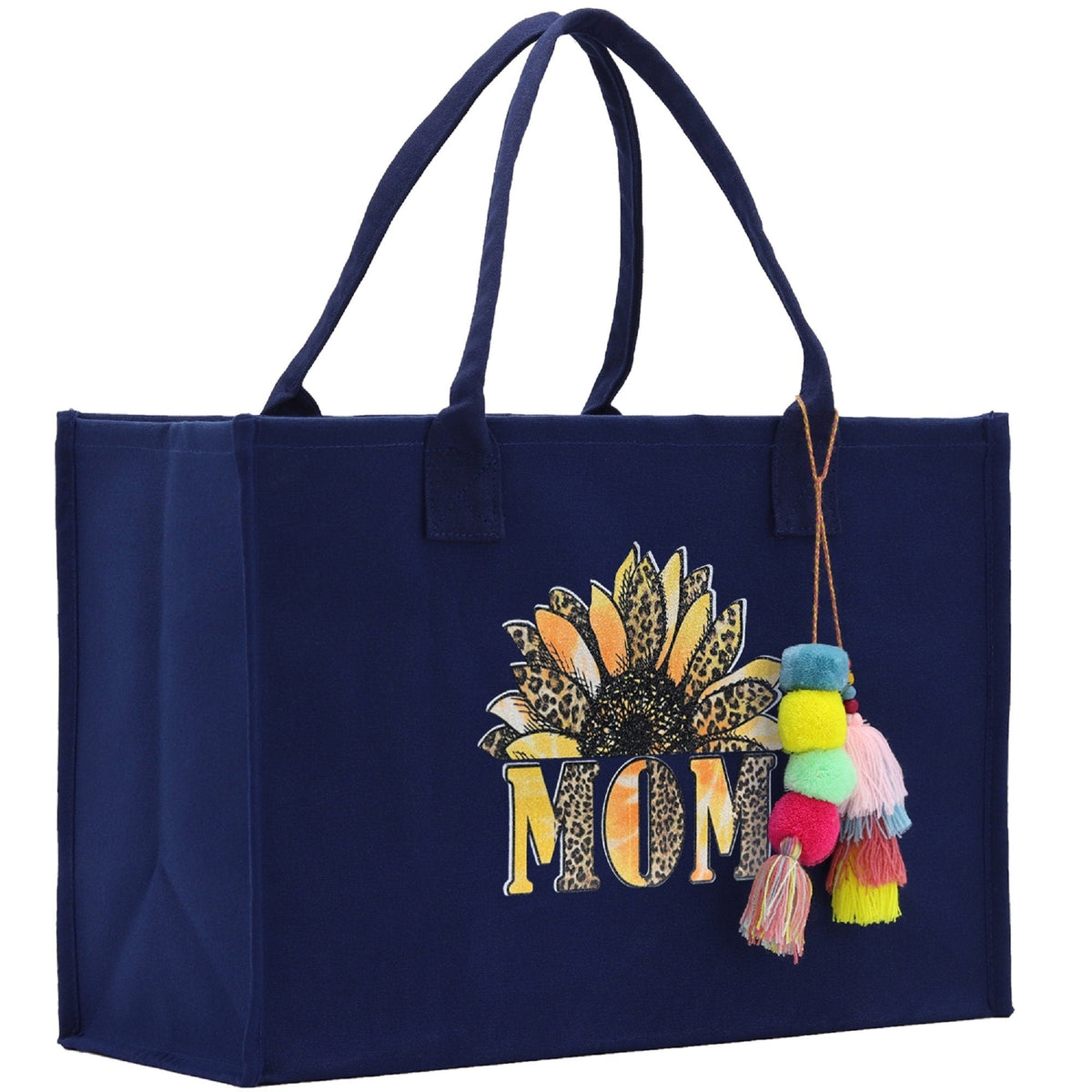 Mother's Day Tote Bag for Gift 100% Cotton Canvas Chic Tote Bag Cream, Black and Navy Color Options - Best Mom Ever - Blessed Mama - Mom - Aaria Tees
