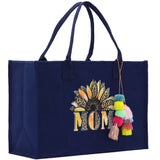 Mother's Day Tote Bag for Gift 100% Cotton Canvas Chic Tote Bag Cream, Black and Navy Color Options - Best Mom Ever - Blessed Mama - Mom - Aaria Tees Aaria Tees