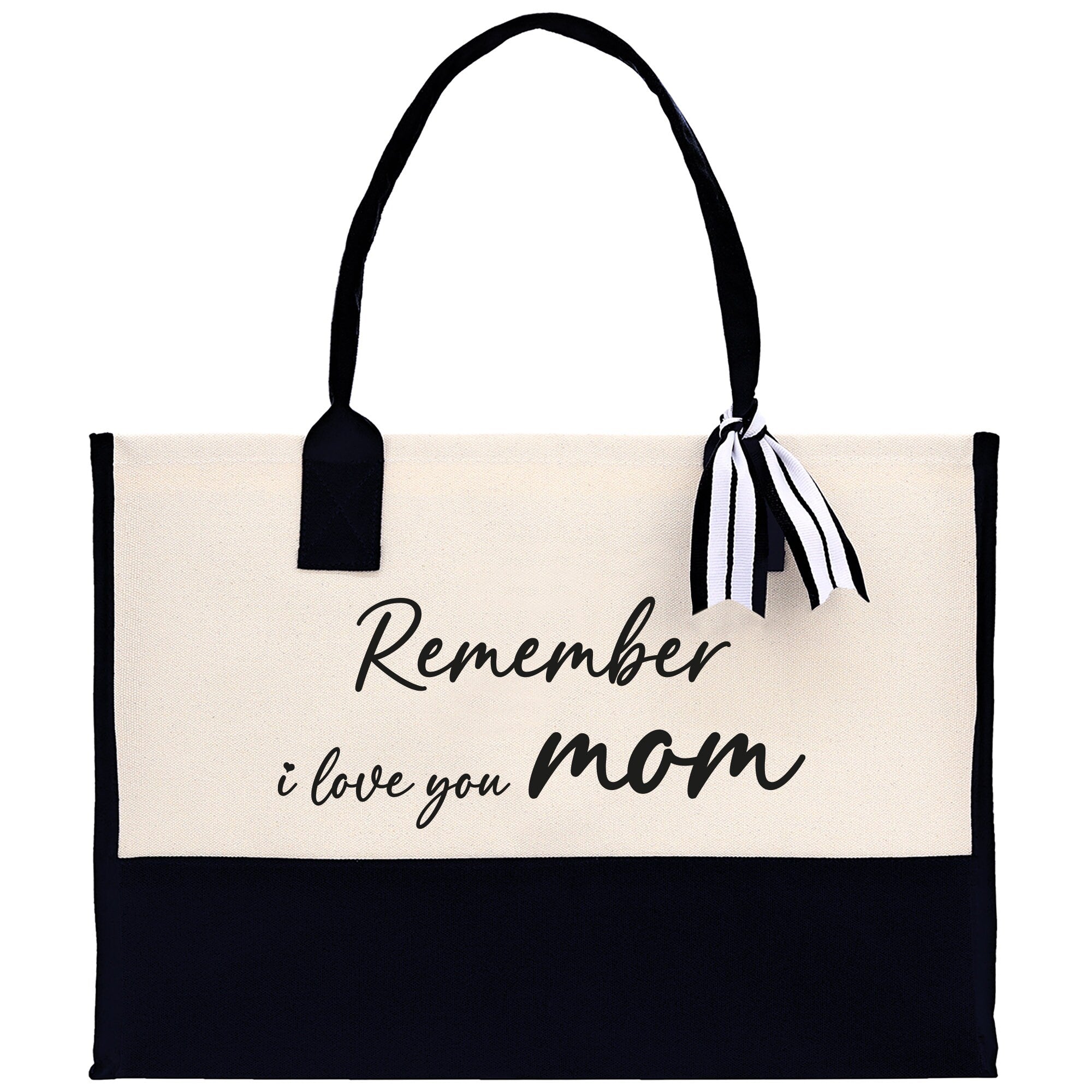 Remember I Love You Mom Canvas Tote Bag Mama Tote Mom Stuff Bag Mommy Bag Dog Best Mom Gift Dog Mom Bag Mom Shopping Bag New Mom Gift - Aaria Tees Aaria Tees