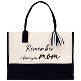 Remember I Love You Mom Canvas Tote Bag Mama Tote Mom Stuff Bag Mommy Bag Dog Best Mom Gift Dog Mom Bag Mom Shopping Bag New Mom Gift - Aaria Tees Aaria Tees