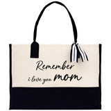 Remember I Love You Mom Canvas Tote Bag Mama Tote Mom Stuff Bag Mommy Bag Dog Best Mom Gift Dog Mom Bag Mom Shopping Bag New Mom Gift - Aaria Tees Aaria Tees