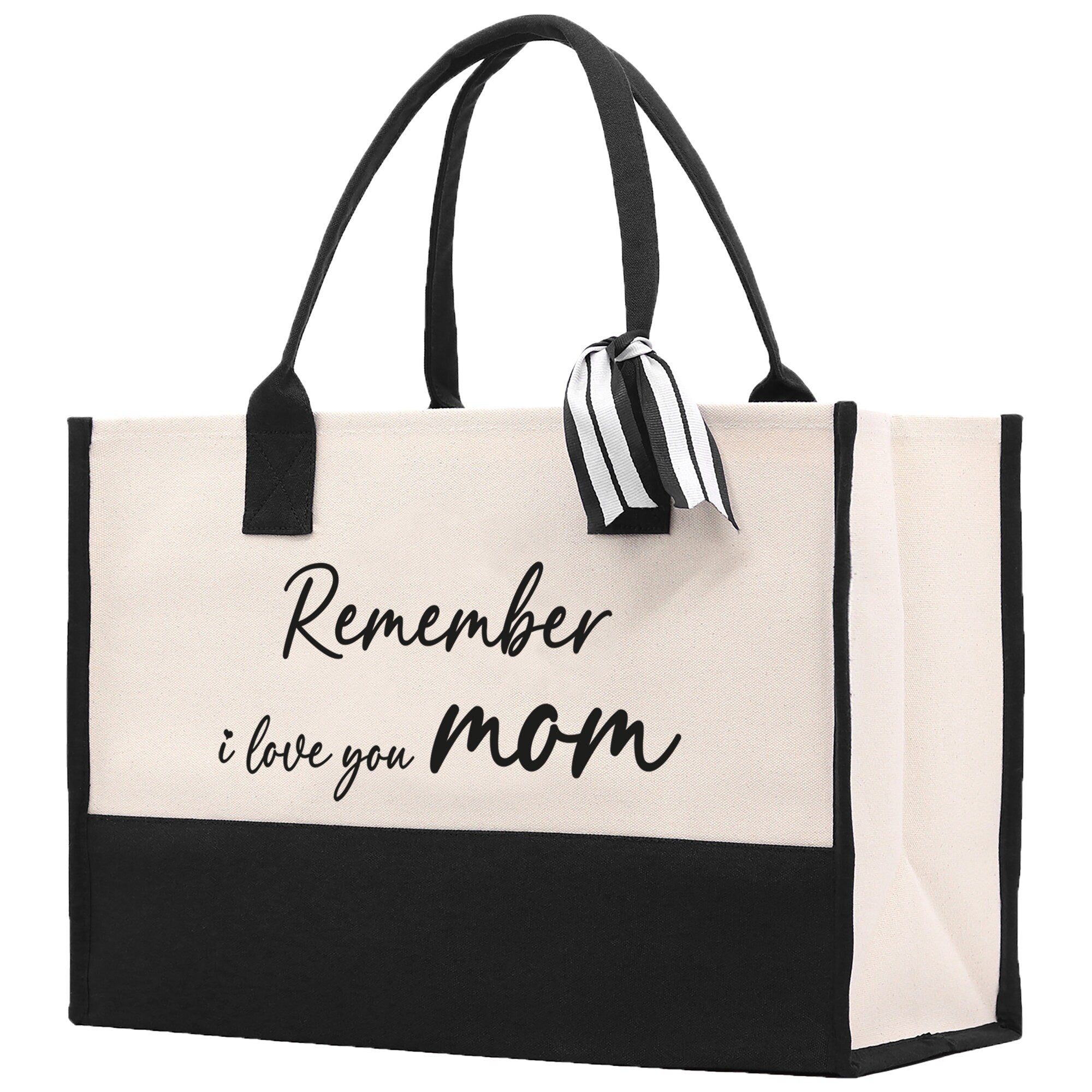 Remember I Love You Mom Canvas Tote Bag Mama Tote Mom Stuff Bag Mommy Bag Dog Best Mom Gift Dog Mom Bag Mom Shopping Bag New Mom Gift - Aaria Tees Aaria Tees