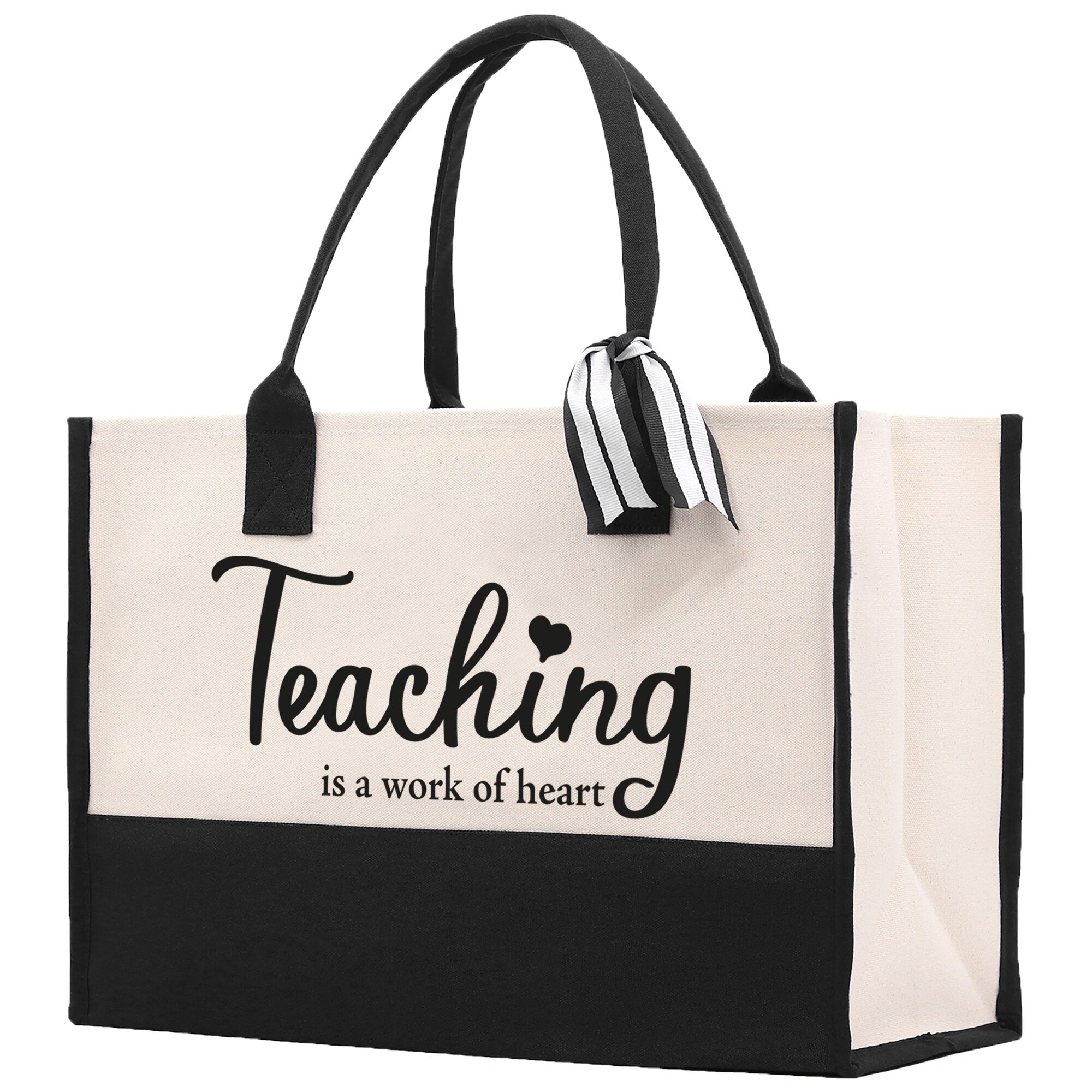 Teaching Is A Work Of Heart Tote Bag Teacher Bag Teacher Gift Teacher Retirement Gift Best Teacher Gifts Teacher Appreciation Gift - Aaria Tees Aaria Tees