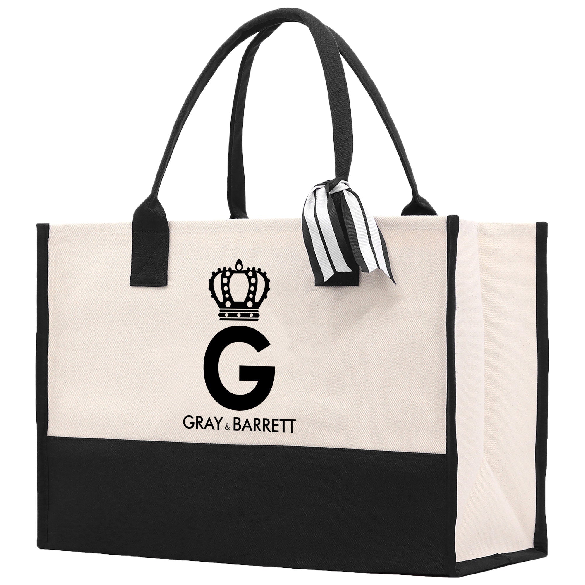 Initial and Names Customized Tote Bag 100% Cotton Canvas and Chic Personalized Tote Bag for Bridesmaid Anniversary Wedding Day Gift - Aaria Tees Aaria Tees