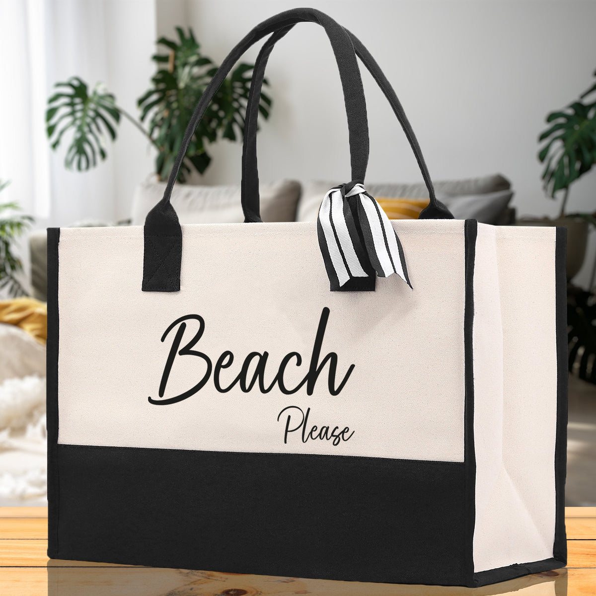 Beach Please Tote Bag - Large Chic Tote Bag - Gift for Her - Girls Weekend Tote - Weekender Bag - Weekend Tote - Beach Tote Bag - Aaria Tees