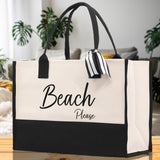 Beach Please Tote Bag - Large Chic Tote Bag - Gift for Her - Girls Weekend Tote - Weekender Bag - Weekend Tote - Beach Tote Bag - Aaria Tees Aaria Tees