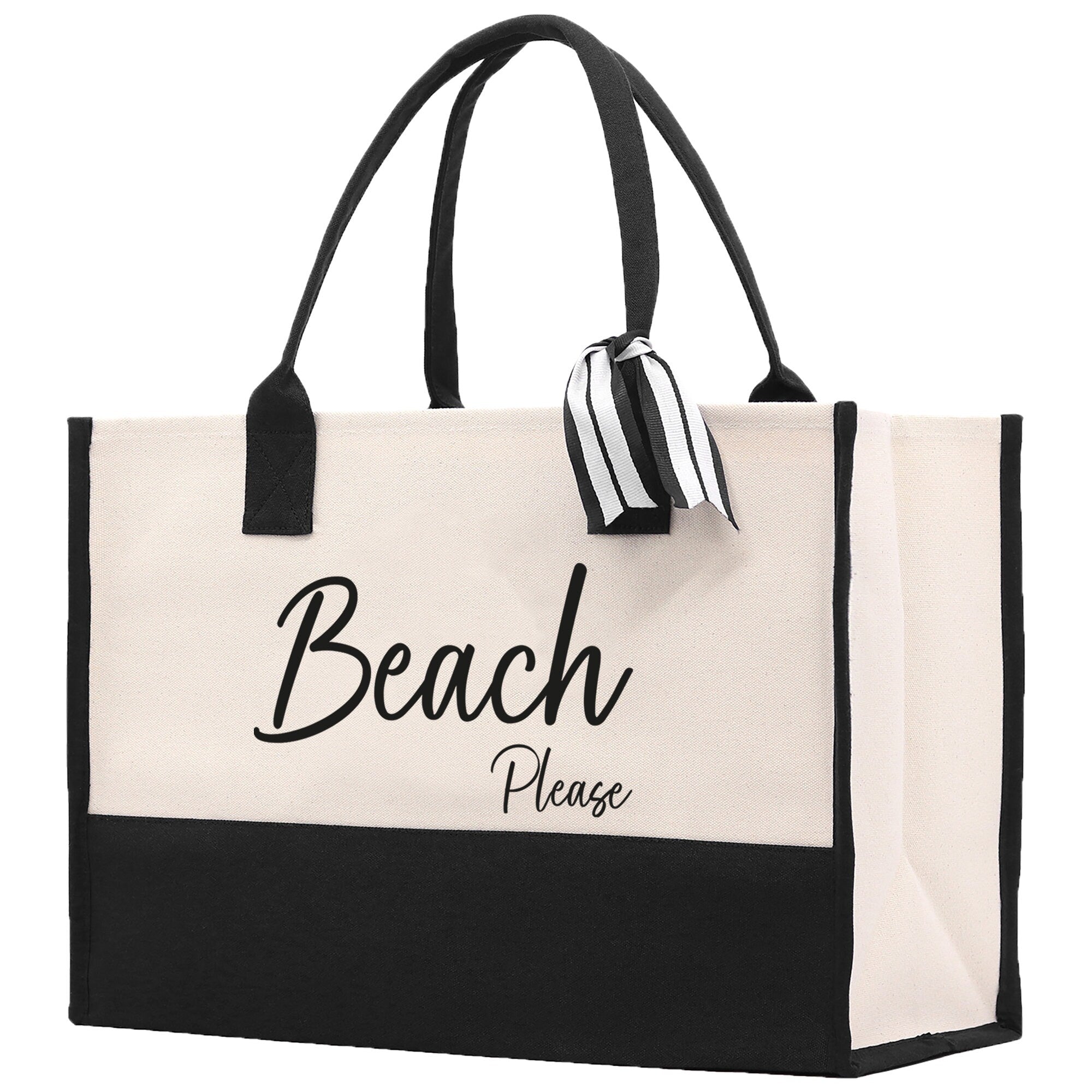 Beach Please Tote Bag - Large Chic Tote Bag - Gift for Her - Girls Weekend Tote - Weekender Bag - Weekend Tote - Beach Tote Bag - Aaria Tees Aaria Tees