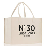 Birthday Celebration Personalized Gift Canvas Tote Bag with Name and State 40th 50th Birthday Gift Tote Bag for Her Custom Birthday Gift - Aaria Tees Aaria Tees