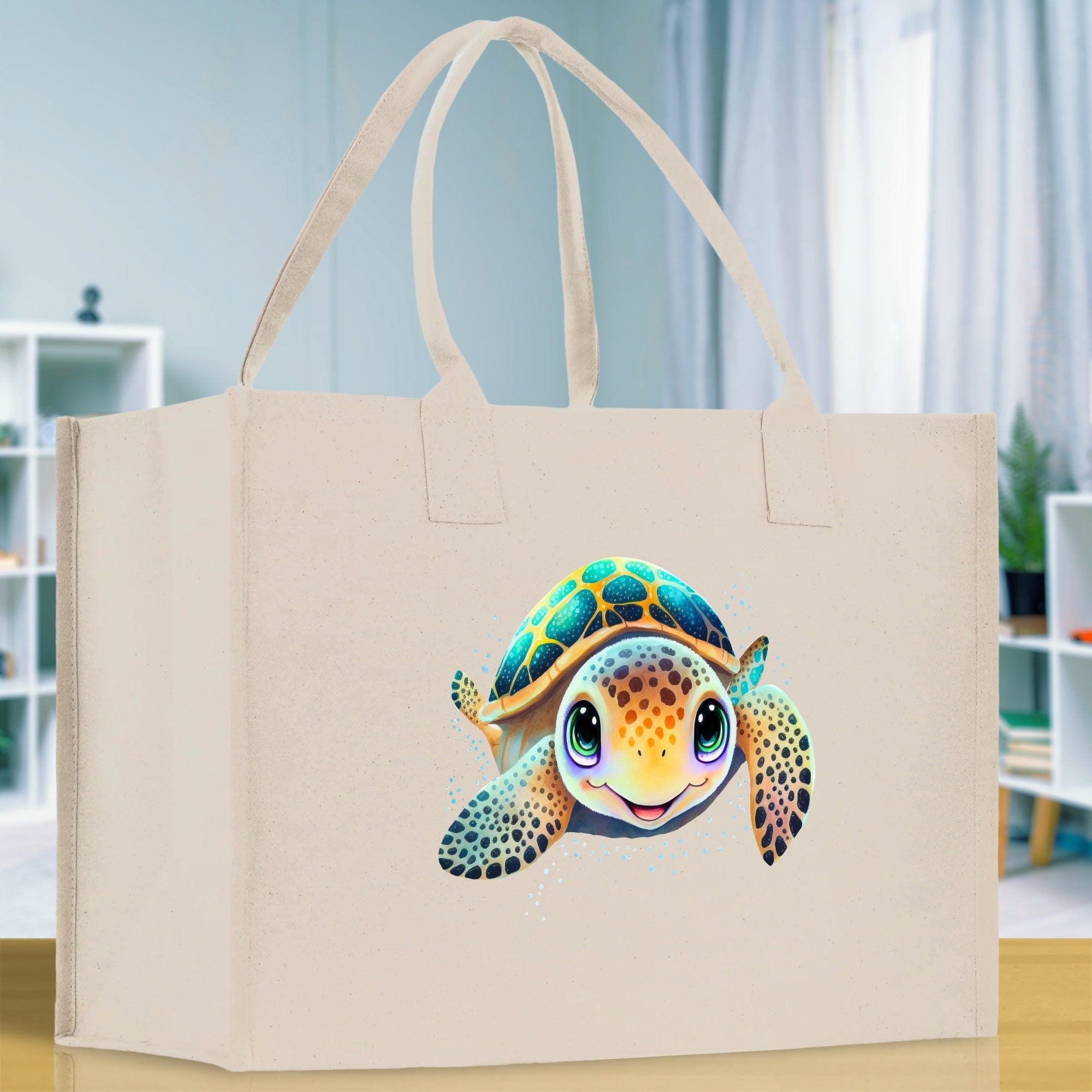 Sea Turtle Canvas Tote Bag Ocean Tote Bag Turtle Lover Tote Bag Animal Lover toTe Bag Ocean Lover Gift Tortoise Tote Bag Nature Lover Tote - Aaria Tees Aaria Tees