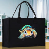 Sea Turtle Canvas Tote Bag Ocean Tote Bag Turtle Lover Tote Bag Animal Lover toTe Bag Ocean Lover Gift Tortoise Tote Bag Nature Lover Tote - Aaria Tees Aaria Tees
