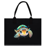 Sea Turtle Canvas Tote Bag Ocean Tote Bag Turtle Lover Tote Bag Animal Lover toTe Bag Ocean Lover Gift Tortoise Tote Bag Nature Lover Tote - Aaria Tees Aaria Tees