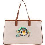 Sea Turtle Canvas Tote Bag Ocean Tote Bag Turtle Lover Tote Bag Animal Lover toTe Bag Ocean Lover Gift Tortoise Tote Bag Nature Lover Tote - Aaria Tees Aaria Tees