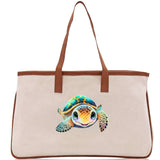 Sea Turtle Canvas Tote Bag Ocean Tote Bag Turtle Lover Tote Bag Animal Lover toTe Bag Ocean Lover Gift Tortoise Tote Bag Nature Lover Tote - Aaria Tees Aaria Tees