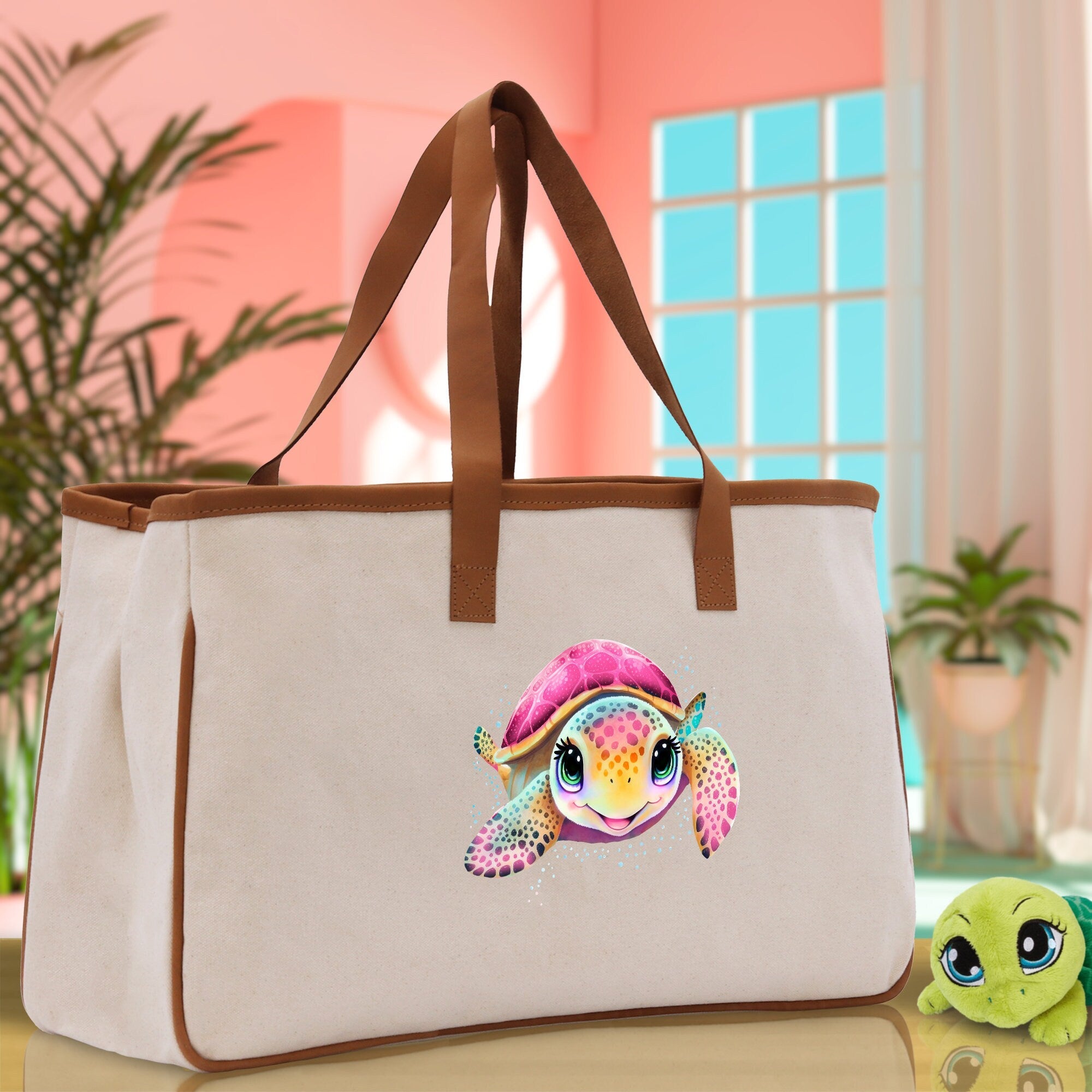Sea Turtle Canvas Tote Bag Ocean Tote Bag Turtle Lover Tote Bag Animal Lover toTe Bag Ocean Lover Gift Tortoise Tote Bag Nature Lover Tote - Aaria Tees Aaria Tees