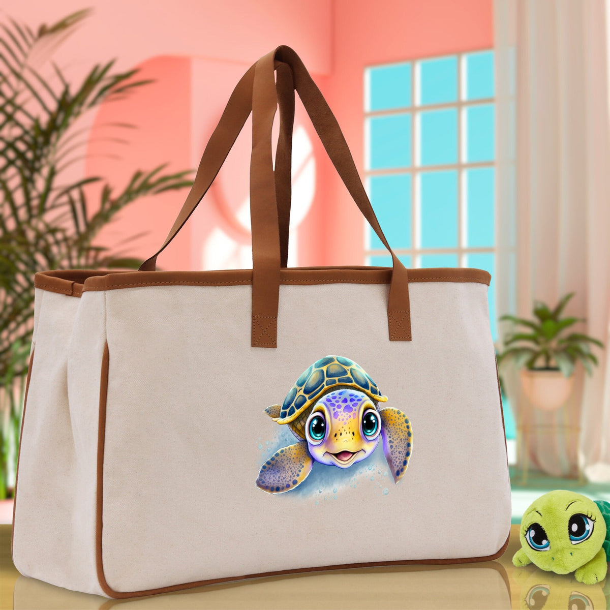 Sea Turtle Canvas Tote Bag Ocean Tote Bag Turtle Lover Tote Bag Animal Lover toTe Bag Ocean Lover Gift Tortoise Tote Bag Nature Lover Tote - Aaria Tees