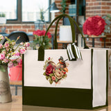 Heart Canvas Tote Bag Happy Valentines Day Gift for Her Love Tote Bag Lovers Gift Mother Day Gift Cute Valentines Gift - Aaria Tees Aaria Tees