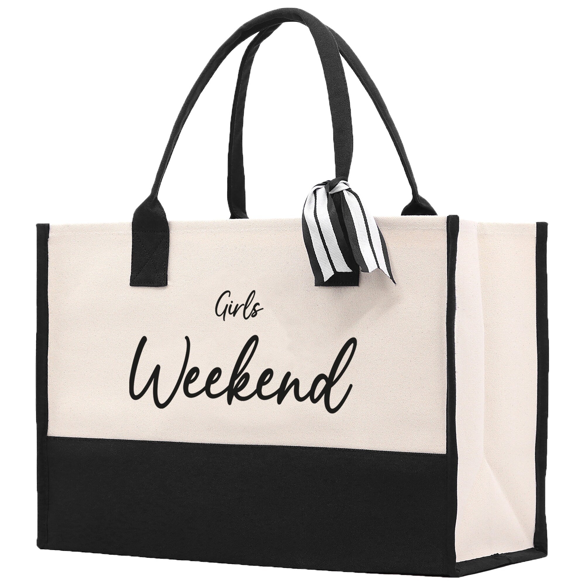 Girls Weekend Canvas Tote Bag Birthday Gift for Her Weekender Tote Bag Beach Tote Bag Large Beach Tote Bag - Aaria Tees Aaria Tees