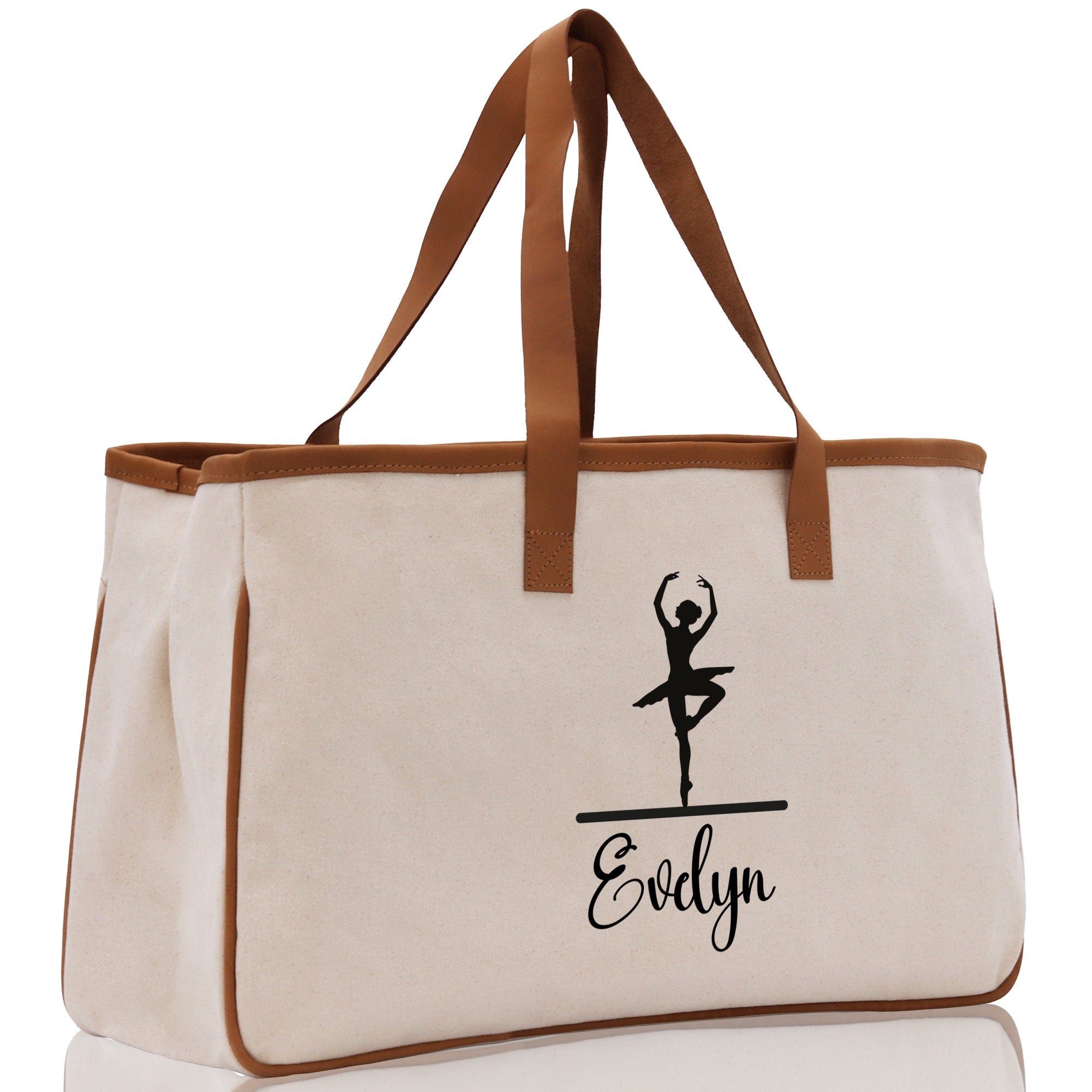 Dance Personalized Tote Bag Ballet Bag Gymnastic Bag Ballerina Bag Dancer Gift Dance Teacher Gift Dance Student Bag Custom for Women Girls - Aaria Tees Aaria Tees