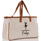 Dance Personalized Tote Bag Ballet Bag Gymnastic Bag Ballerina Bag Dancer Gift Dance Teacher Gift Dance Student Bag Custom for Women Girls - Aaria Tees Aaria Tees