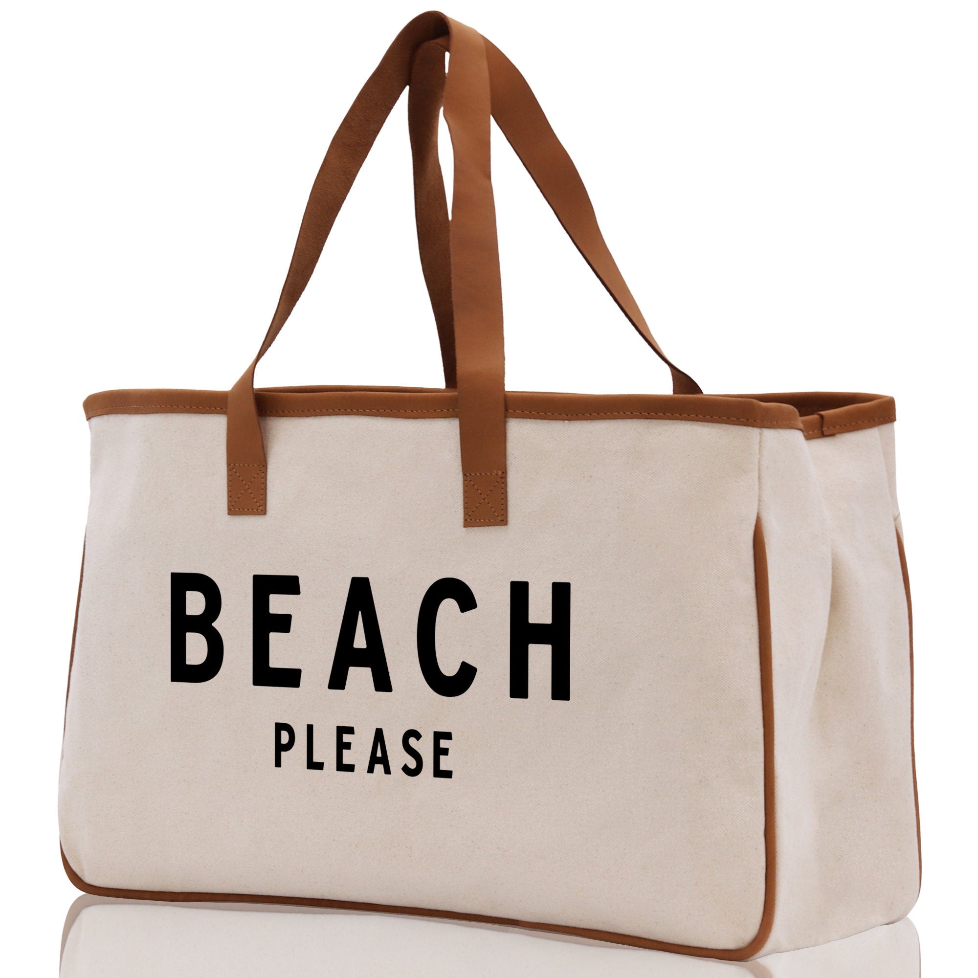 Beach Please Tote Bag - Large Chic Tote Bag - Gift for Her - Girls Weekend Tote - Weekender Bag - Weekend Tote - Beach Tote Bag - Aaria Tees Aaria Tees