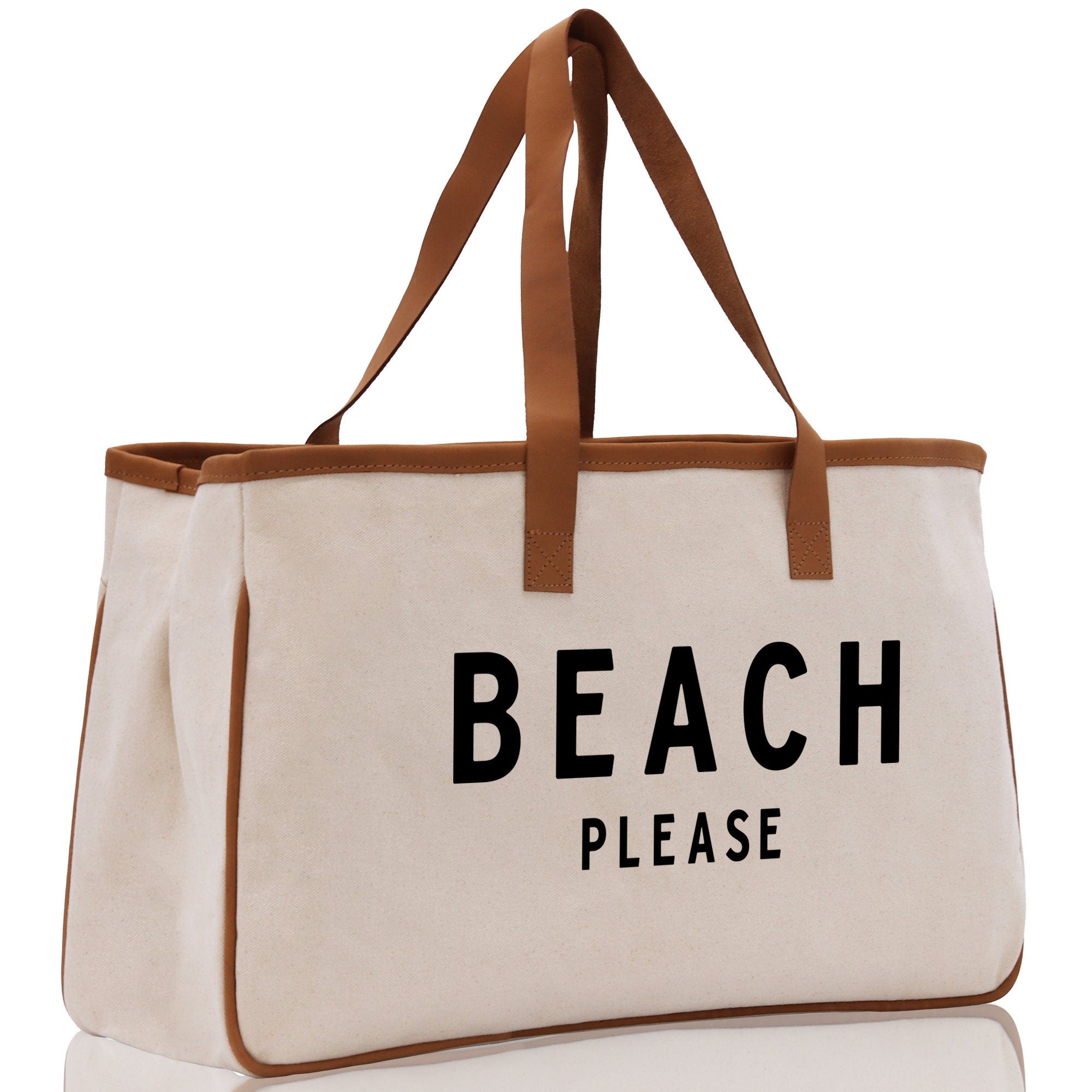 Beach Please Tote Bag - Large Chic Tote Bag - Gift for Her - Girls Weekend Tote - Weekender Bag - Weekend Tote - Beach Tote Bag - Aaria Tees Aaria Tees