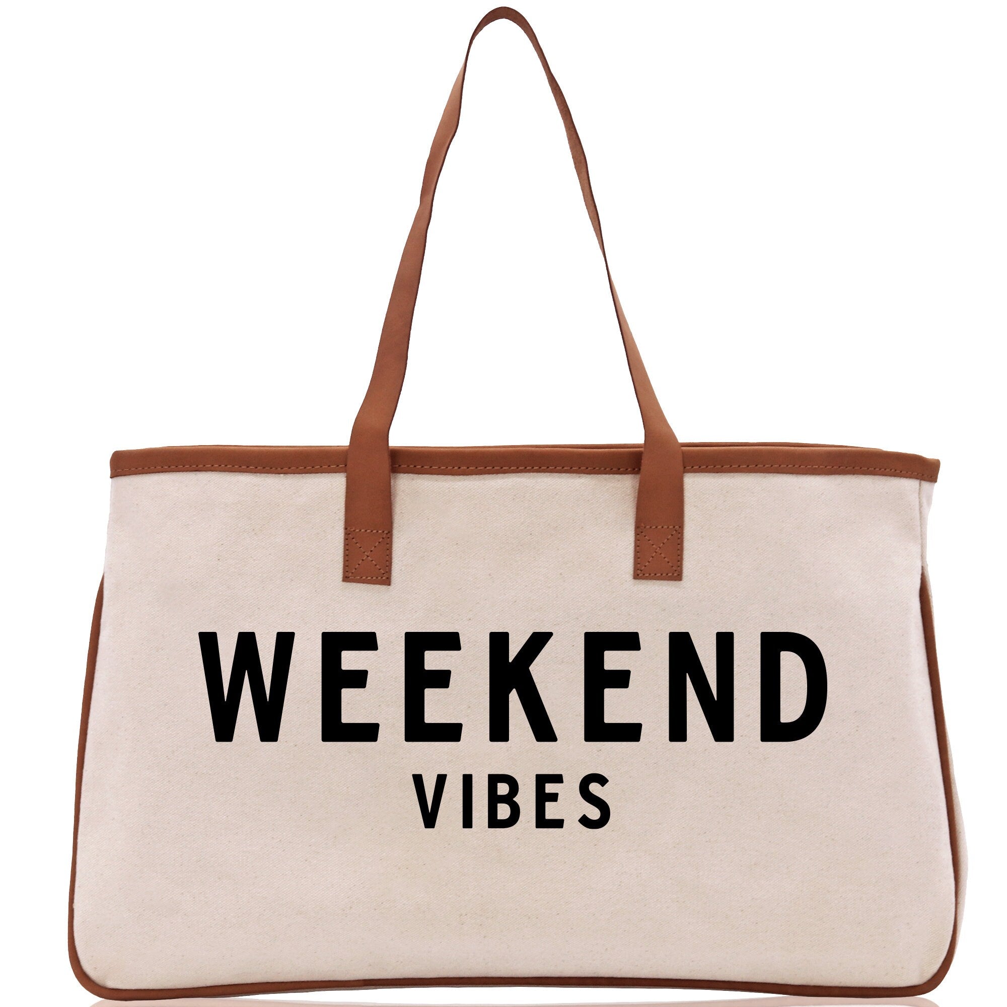 Weekend Vibes Beach Tote Bag - Large Chic Tote Bag - Gift for Her - Girls Weekend Tote - Weekender Bag - Weekend Tote - Weekend Vibes Bag - Aaria Tees Aaria Tees