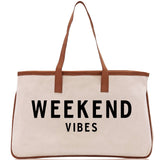 Weekend Vibes Beach Tote Bag - Large Chic Tote Bag - Gift for Her - Girls Weekend Tote - Weekender Bag - Weekend Tote - Weekend Vibes Bag - Aaria Tees Aaria Tees