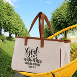 God is within her She will not fall PSALM 46:5 Religious Tote Bag for Women Bible Verse Canvas Tote Bag Religious Gifts Church Tote Bag - Aaria Tees Aaria Tees