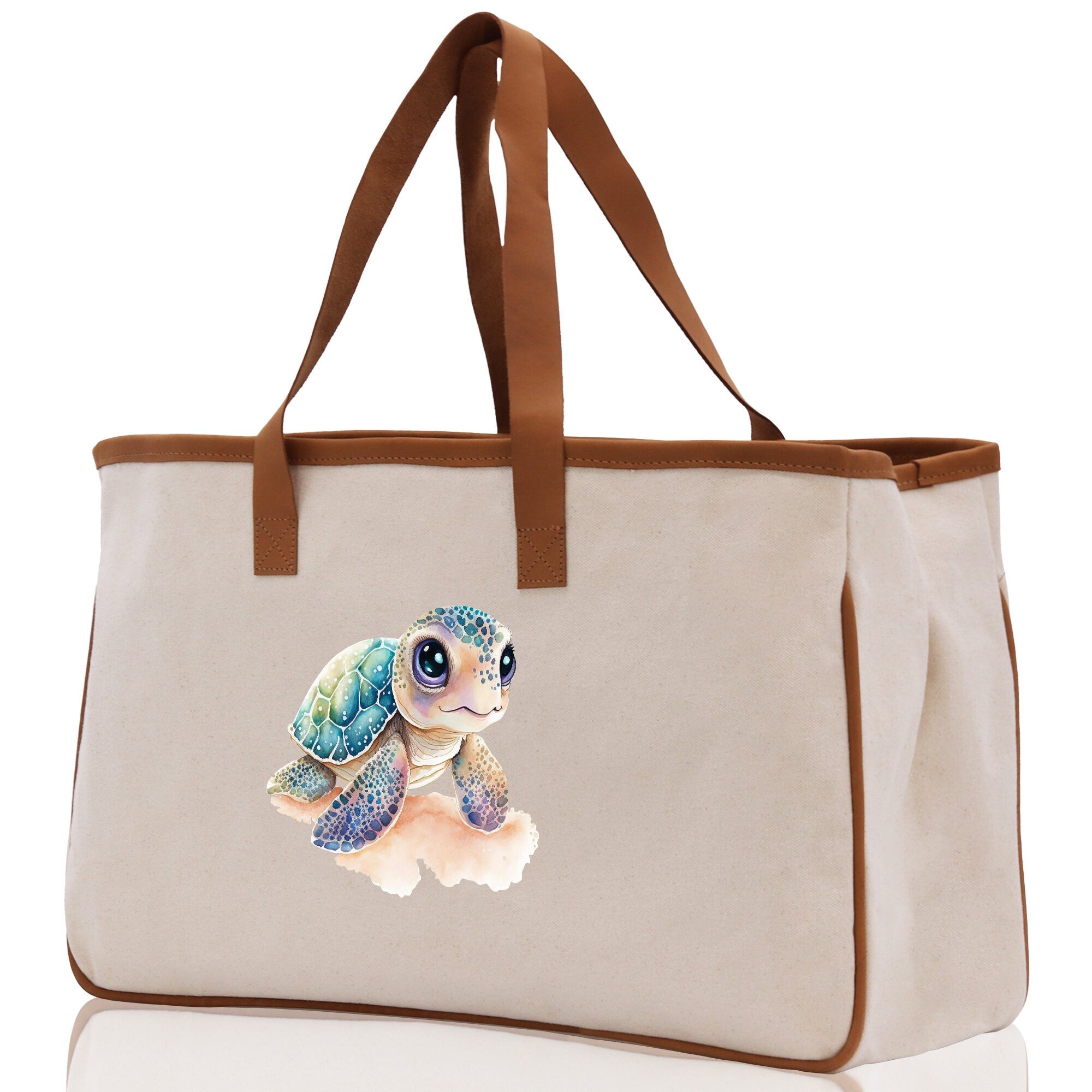 Sea Turtle Canvas Tote Bag Ocean Tote Bag Turtle Lover Tote Bag Animal Lover toTe Bag Ocean Lover Gift Tortoise Tote Bag Nature Lover Tote - Aaria Tees Aaria Tees