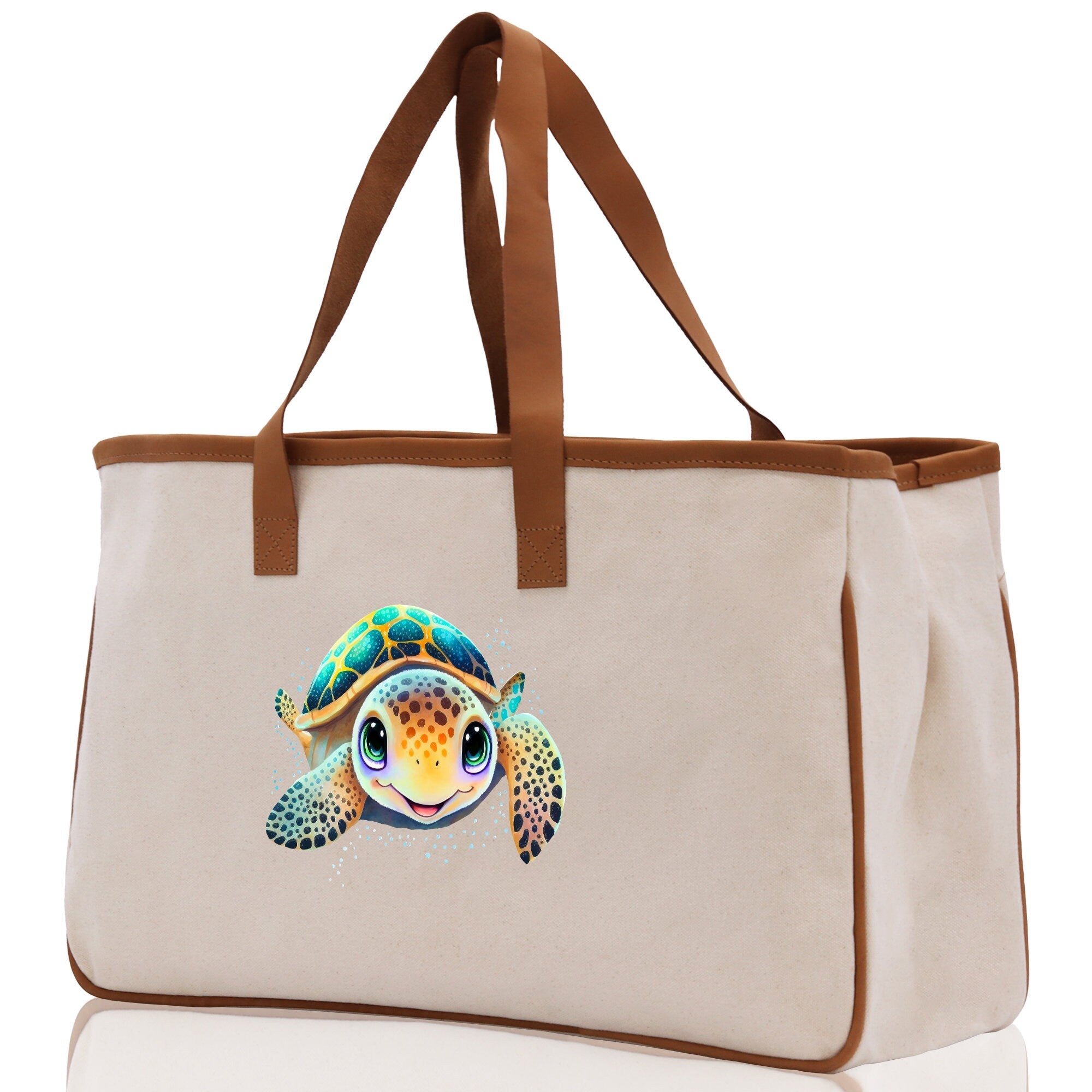 Sea Turtle Canvas Tote Bag Ocean Tote Bag Turtle Lover Tote Bag Animal Lover toTe Bag Ocean Lover Gift Tortoise Tote Bag Nature Lover Tote - Aaria Tees Aaria Tees