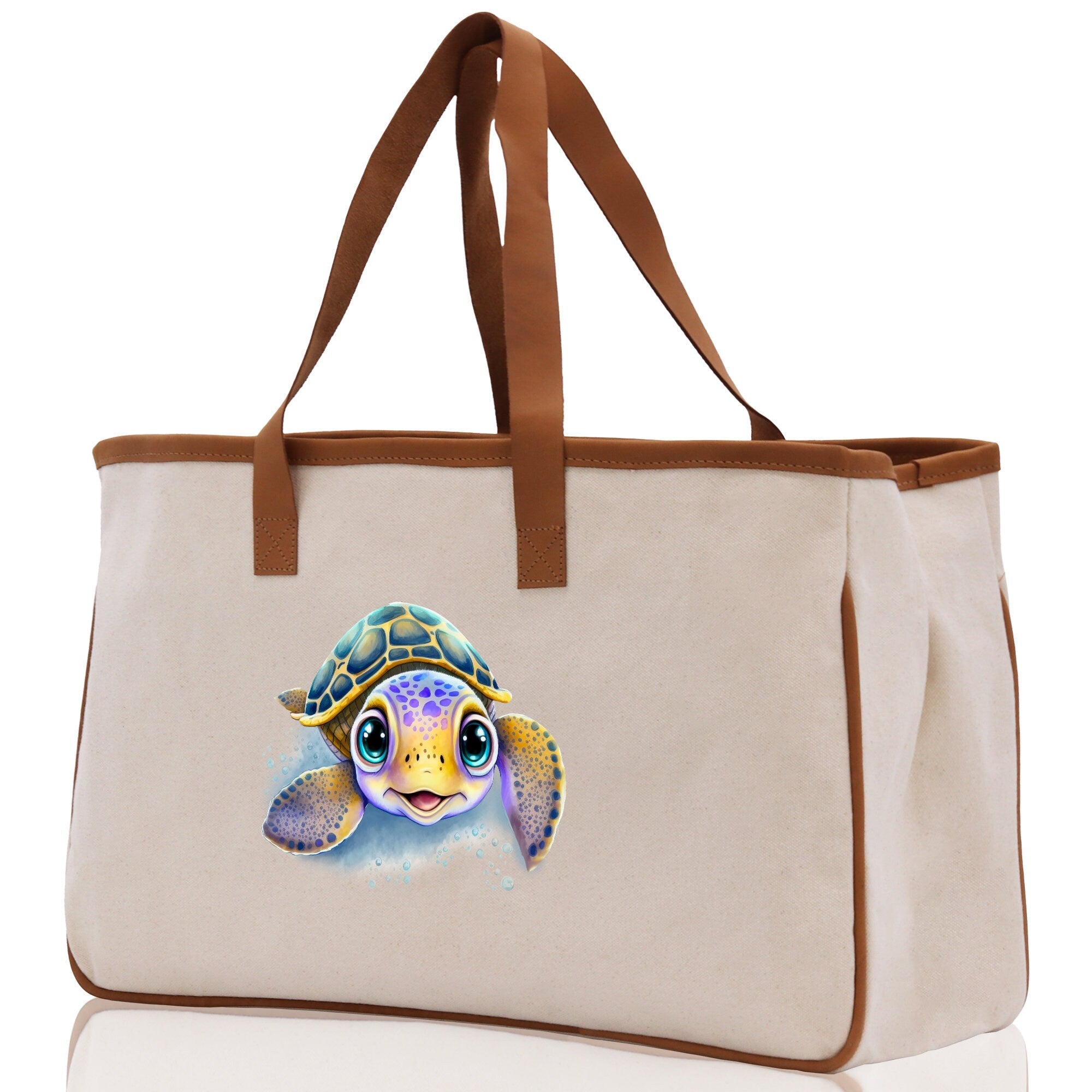 Sea Turtle Canvas Tote Bag Ocean Tote Bag Turtle Lover Tote Bag Animal Lover toTe Bag Ocean Lover Gift Tortoise Tote Bag Nature Lover Tote - Aaria Tees Aaria Tees