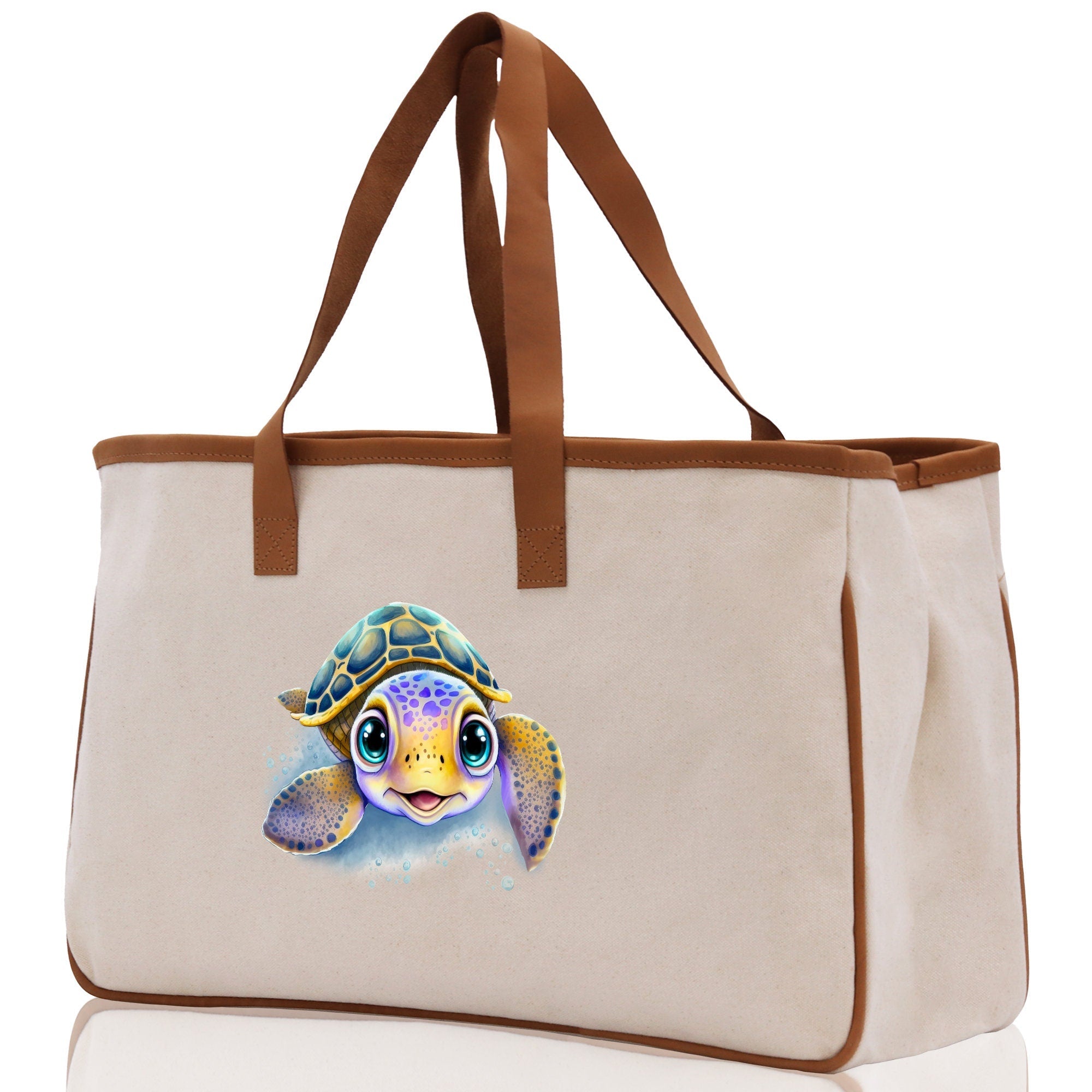 Sea Turtle Canvas Tote Bag Ocean Tote Bag Turtle Lover Tote Bag Animal Lover toTe Bag Ocean Lover Gift Tortoise Tote Bag Nature Lover Tote - Aaria Tees Aaria Tees