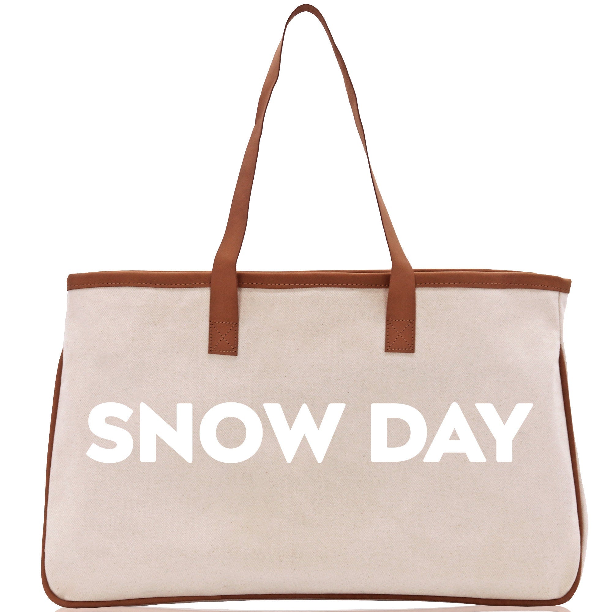 Snow Day Cotton Canvas Chic Beach Tote Bag Multipurpose Tote Weekender Tote Gift for Her Outdoor Tote Vacation Tote Large Beach Bag - Aaria Tees Aaria Tees