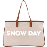 Snow Day Cotton Canvas Chic Beach Tote Bag Multipurpose Tote Weekender Tote Gift for Her Outdoor Tote Vacation Tote Large Beach Bag - Aaria Tees Aaria Tees