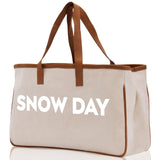 Snow Day Cotton Canvas Chic Beach Tote Bag Multipurpose Tote Weekender Tote Gift for Her Outdoor Tote Vacation Tote Large Beach Bag - Aaria Tees Aaria Tees
