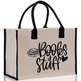 Books Stuff Tote Bag Bookworm Gift Book Quotes Party Gift Book Lover Tote Book Canvas Tote Bag Birthday Gift Library Bag Grocery Bag - Aaria Tees Aaria Tees