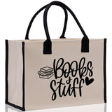 Books Stuff Tote Bag Bookworm Gift Book Quotes Party Gift Book Lover Tote Book Canvas Tote Bag Birthday Gift Library Bag Grocery Bag - Aaria Tees Aaria Tees